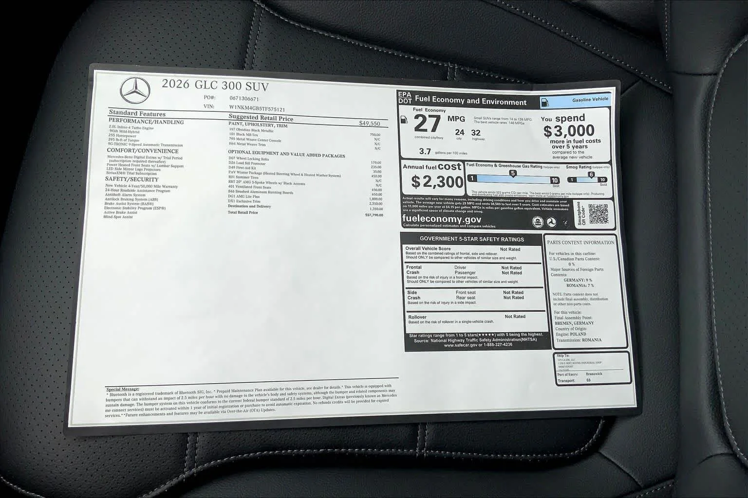 New 2026 Obsidian Black Metallic Mercedes-Benz GLC 300 image 19