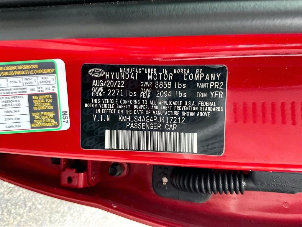 Used 2023 Scarlet Red Pearl Hyundai SEL image 30