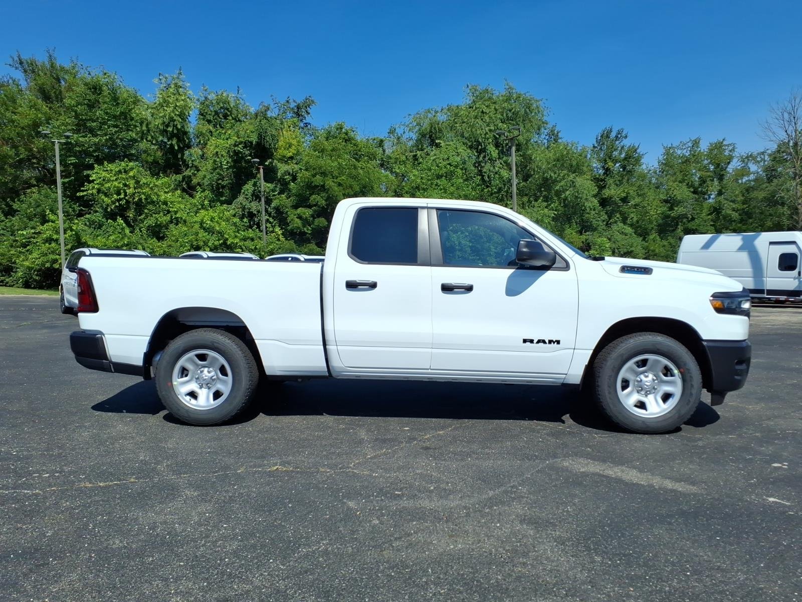 New 2026 Bright White Clear-Coat Exterior Paint RAM Tradesman Quad Cab 4x2 6