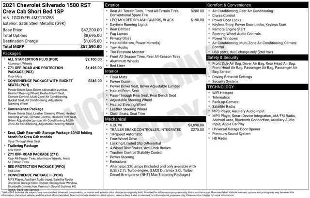Used 2021 SATIN STEEL METALLIC Chevrolet RST image 5