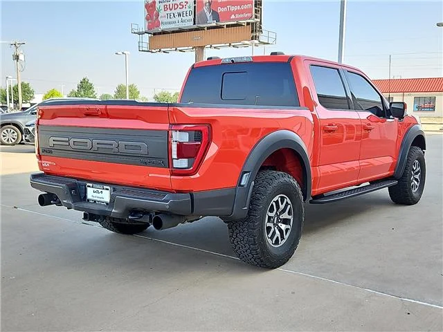 Used 2023 Orange Ford Raptor 4x4 SuperCrew Cab 5.5 ft. box 145 in. WB image 3