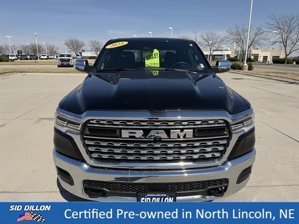Used 2025 Diamond Black Crystal Pearl Coat Ram Limited Longhorn image 4