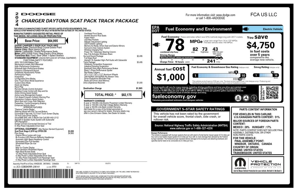 Certified Used 2024 Black Dodge R/T Scat Pack image 3