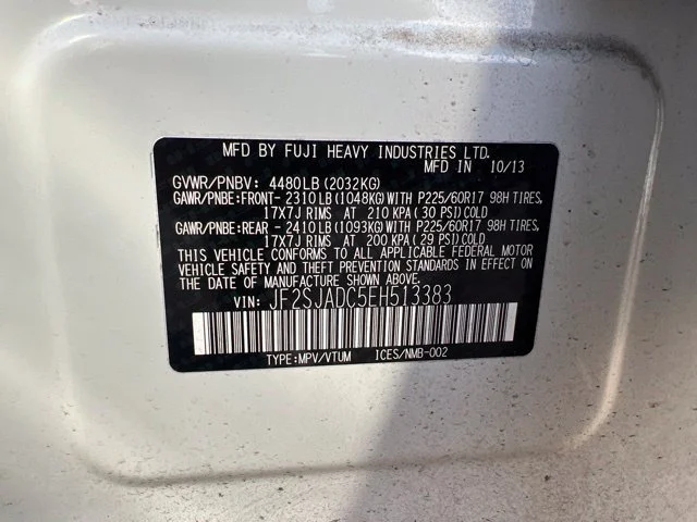 Used 2014 Satin White Pearl Subaru 2.5i Premium image 11