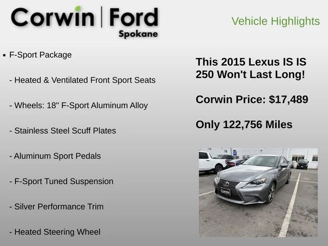 Used 2015 Nebula Gray Pearl Lexus 250 image 12