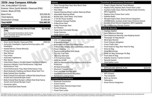 New 2026 Silver Zynith Metallic Clear-Coat Exterior Paint Jeep Latitude image 30