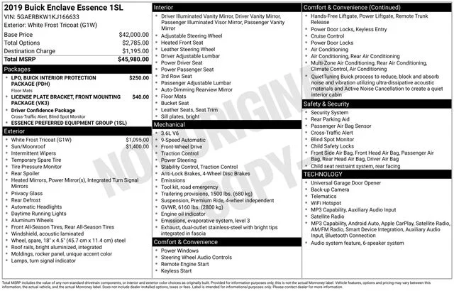Used 2019 White Buick Essence image 2