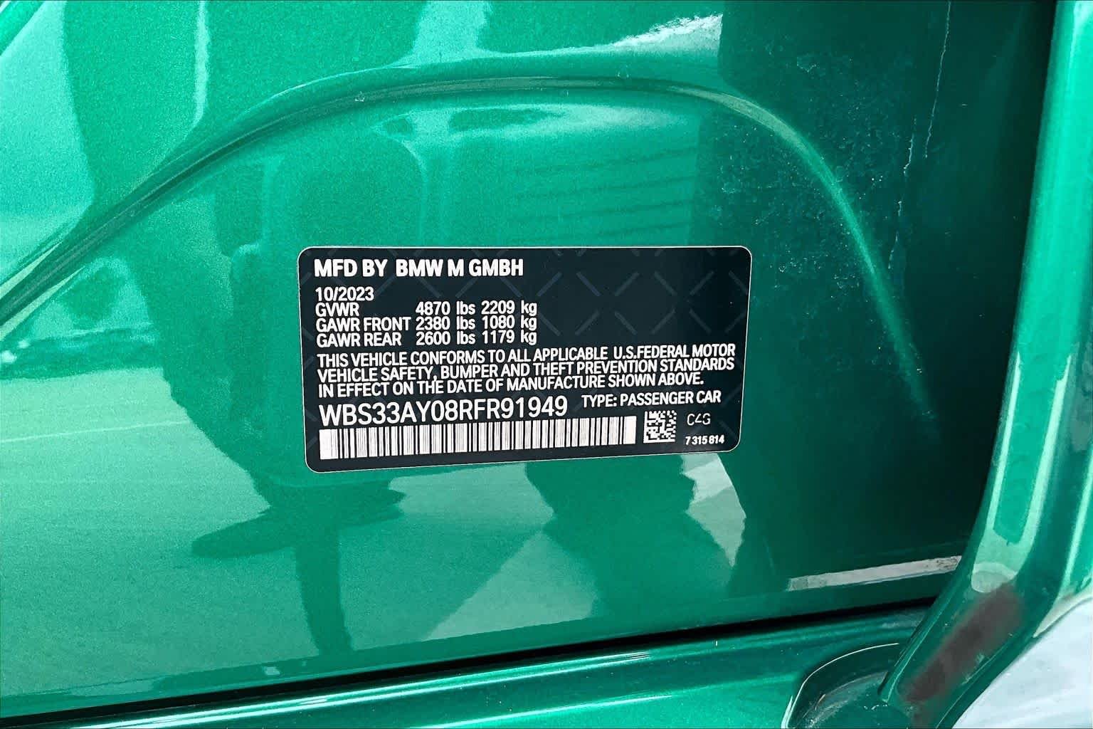 Used 2024 Isle of Man Green Metallic BMW Competition image 33