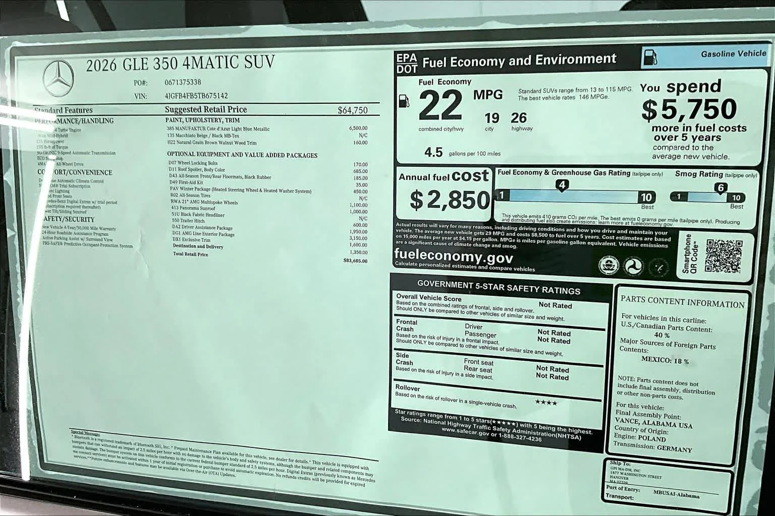 New 2026 MANUFAKTUR Cote d Azur Light Blue Metallic Mercedes-Benz GLE 350 image 19
