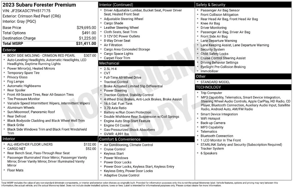 Used 2023 Red Subaru Premium image 7