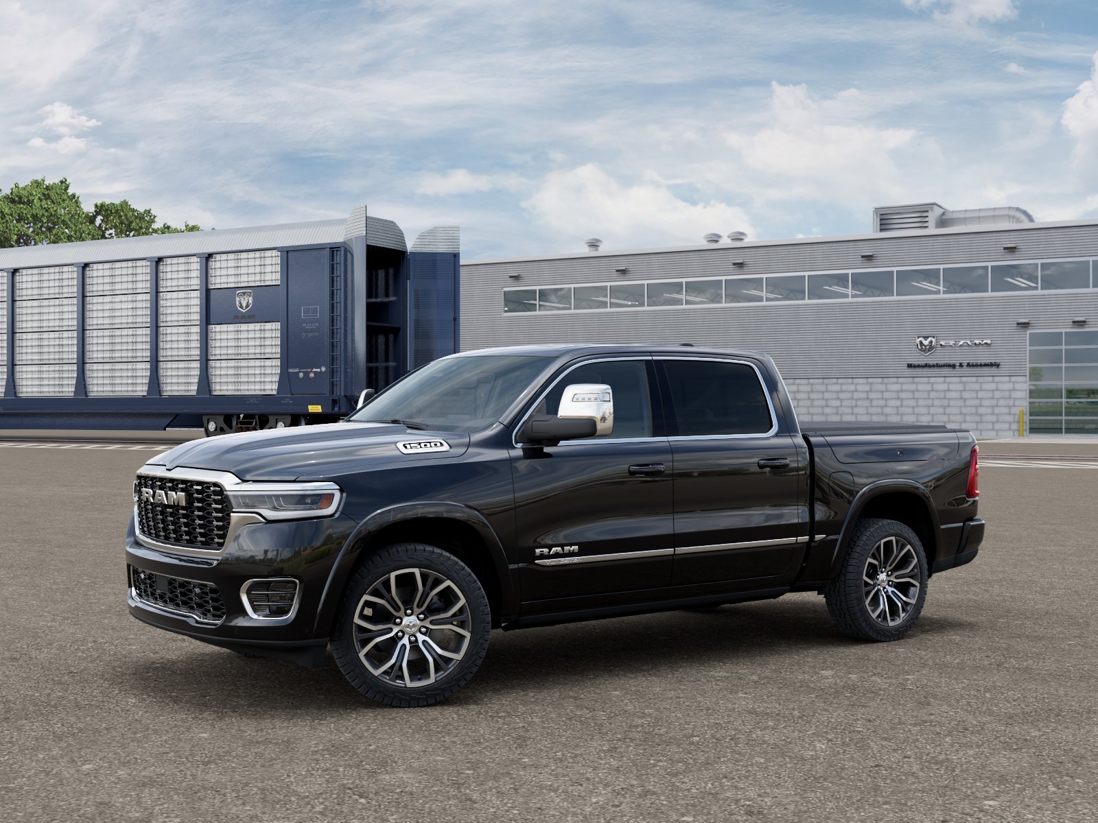 New 2026 Diamond Black Crystal Pearl-Coat Exterior Paint RAM Tungsten image 1