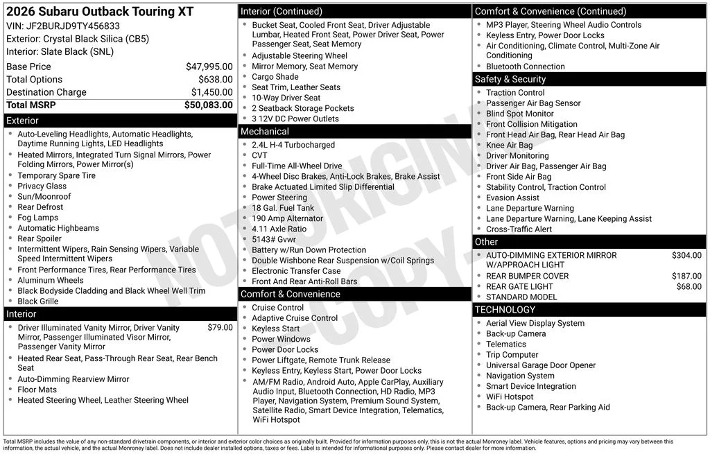 2026 Subaru Outback Touring XT - Photo 44