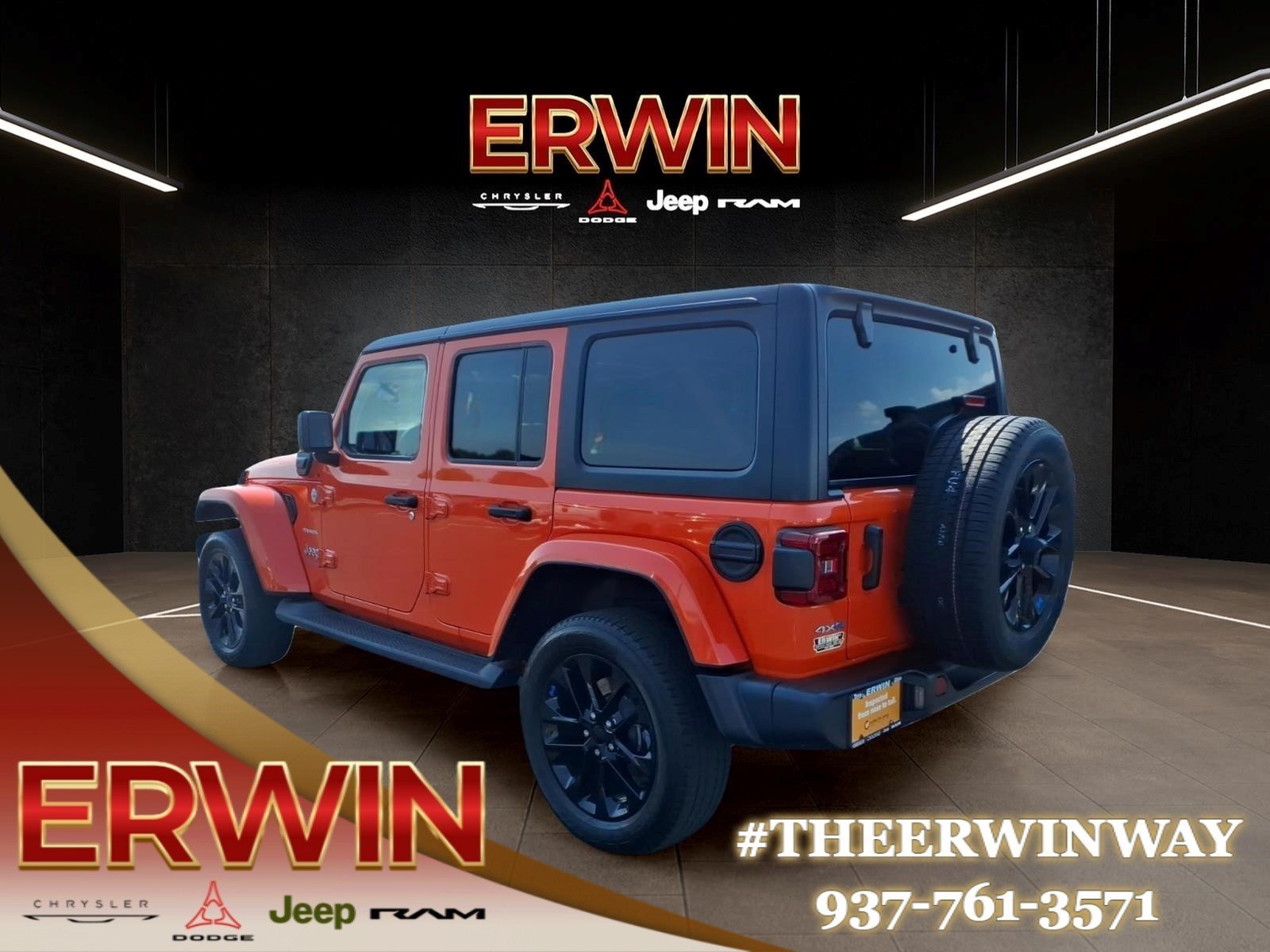Used 2023 Orange Jeep Sahara 4xe image 5