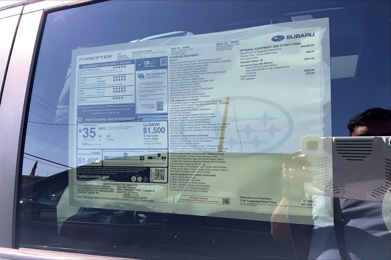 New 2026 CRYSTAL WHITE PEARL Subaru Limited Hybrid image 18