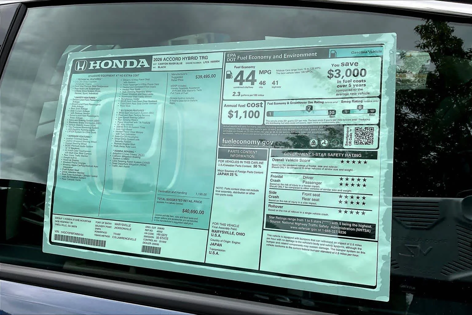 New 2026 Canyon River Blue Metallic Honda Touring image 17