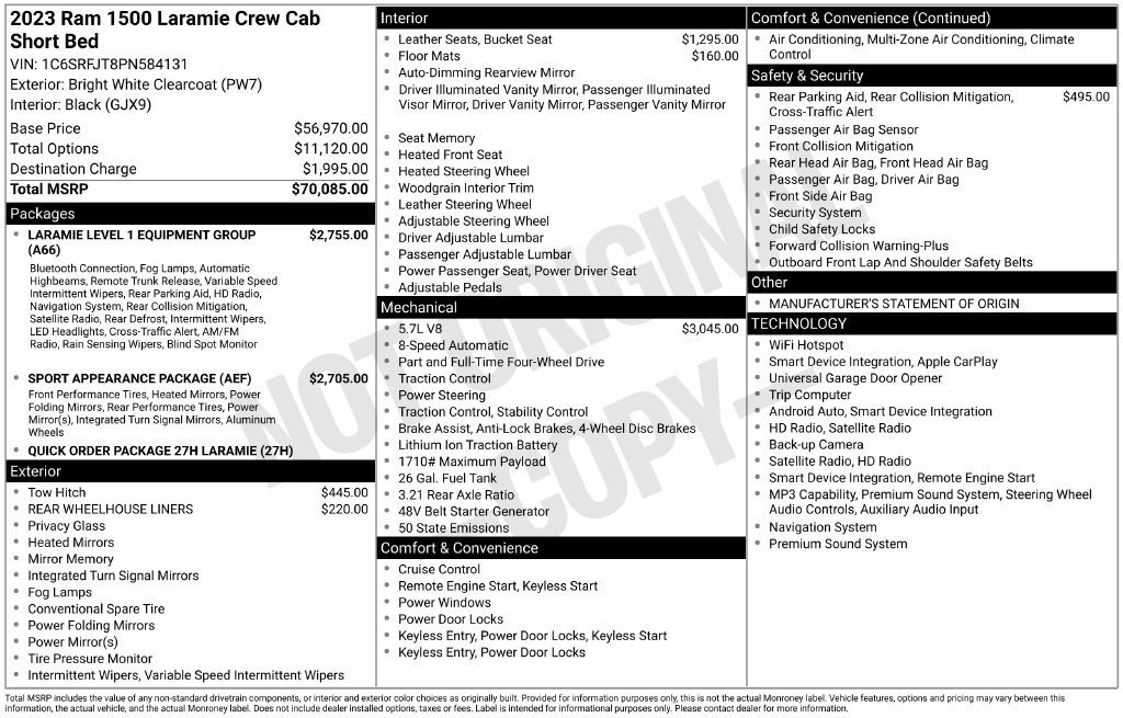 Used 2023 White Ram Laramie image 26