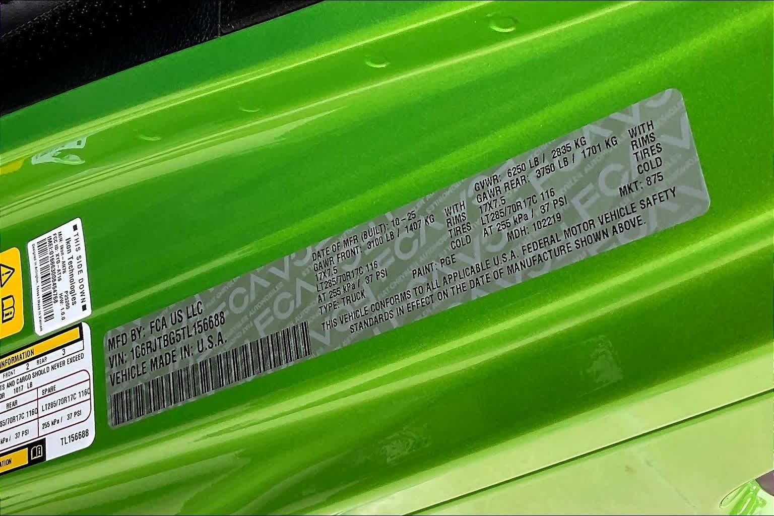 New 2026 Mojito Exterior Paint Jeep Rubicon image 20