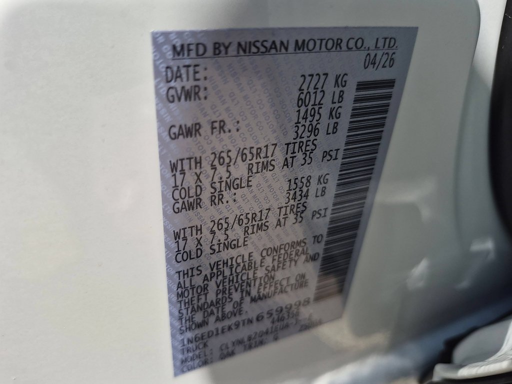 New 2026 Glacier White Nissan Crew Cab SV image 18