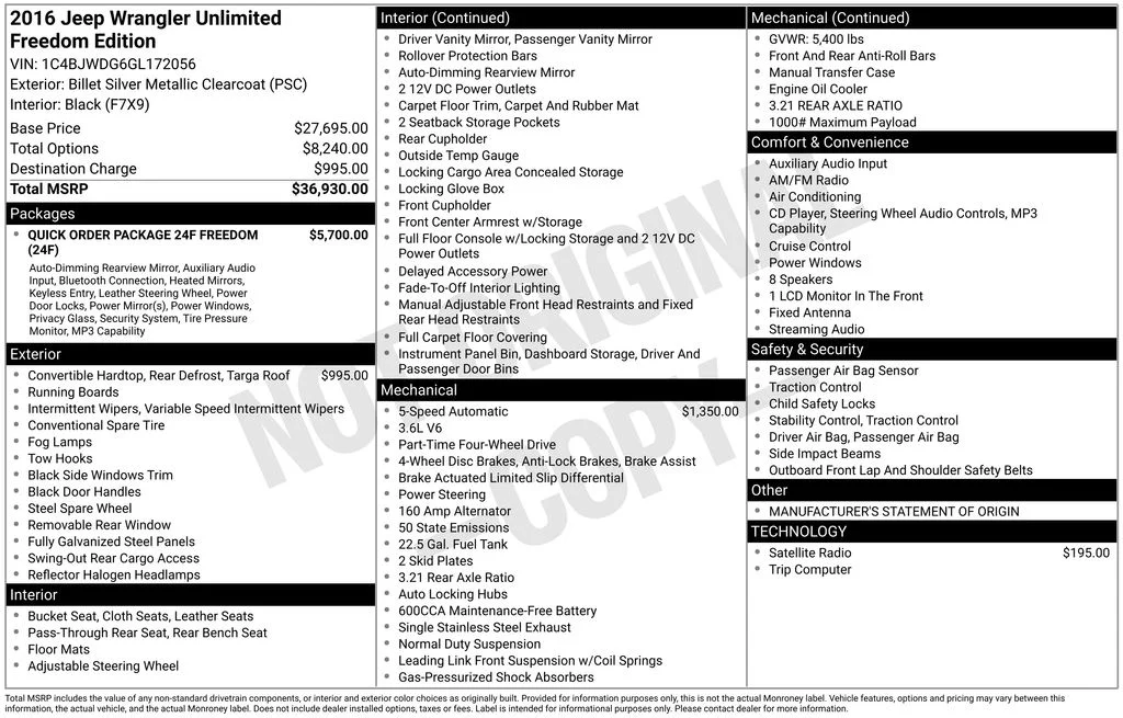 Used 2016 Silver Jeep Unlimited Freedom Edition image 2