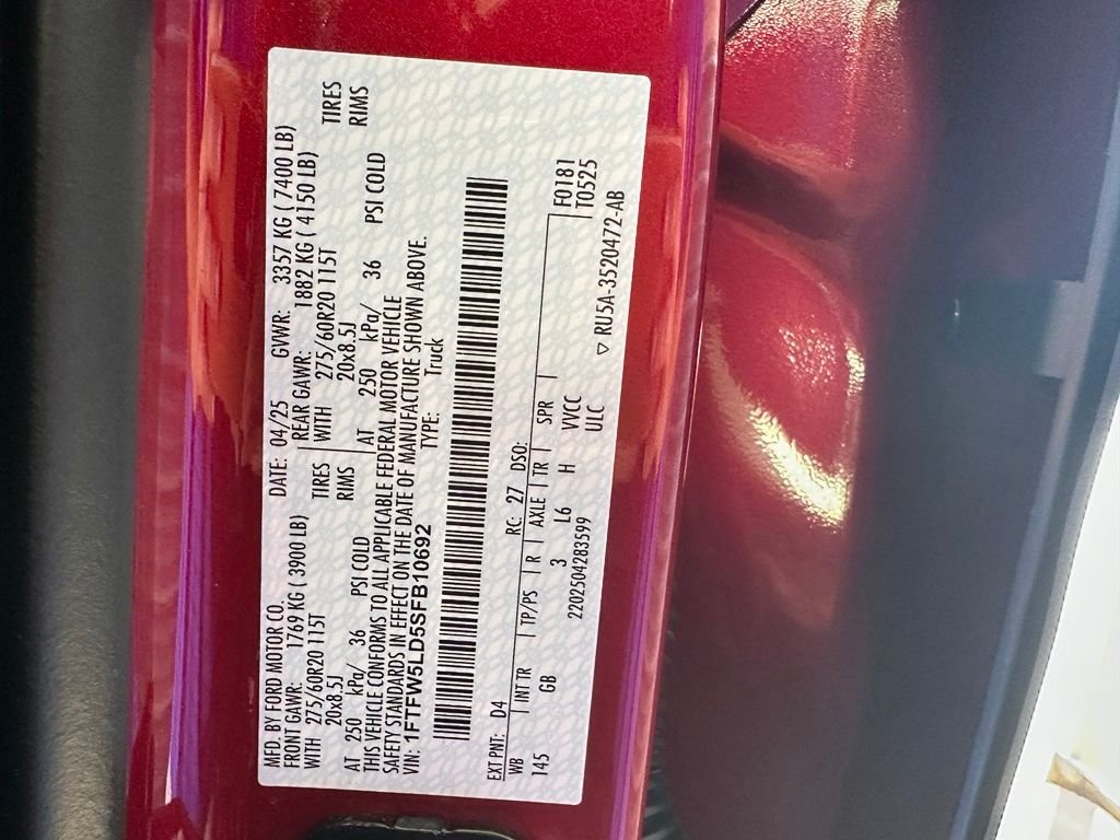 Used 2025 Red Ford Lariat image 43
