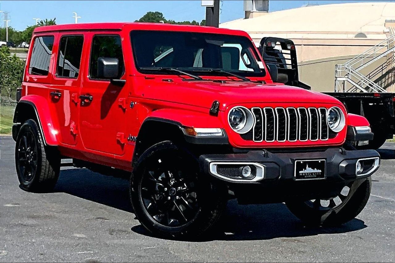 Used 2025 Firecracker Red Clearcoat Jeep Sahara 4xe image 36