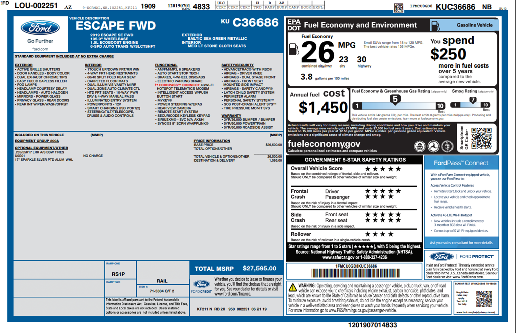 Used 2019 Green Ford SE image 4