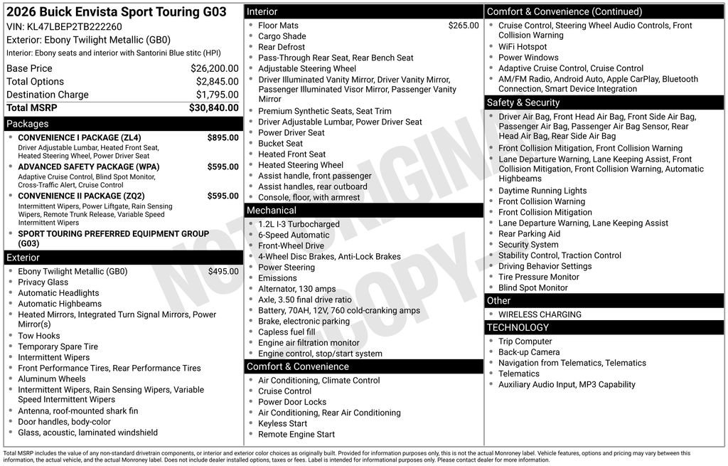 New 2026 Ebony Twilight Metallic Buick Sport Touring image 42