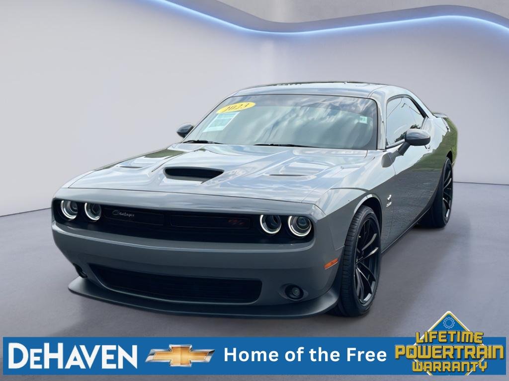 Gray 2023 Dodge Challenger R/T Scat Pack RWD Coupe Rear-Wheel Drive