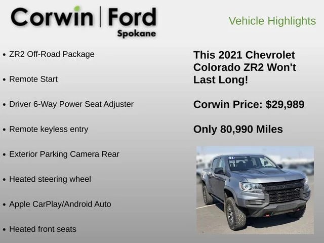 Used 2021 Satin Steel Metallic Chevrolet ZR2 image 6