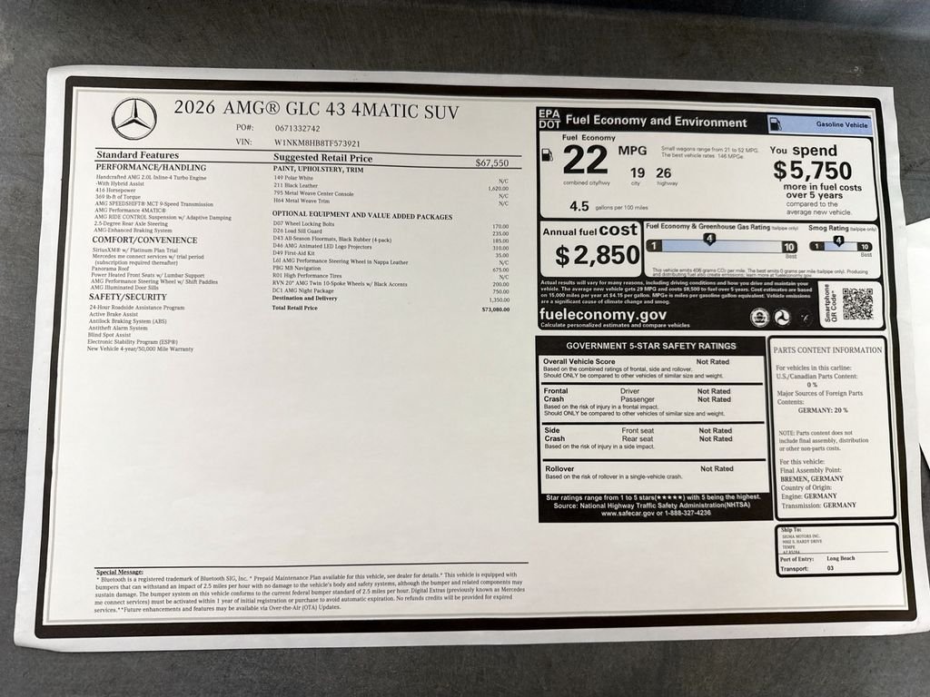 New 2026 Polar White Mercedes-Benz GLC 43 AMG® image 9