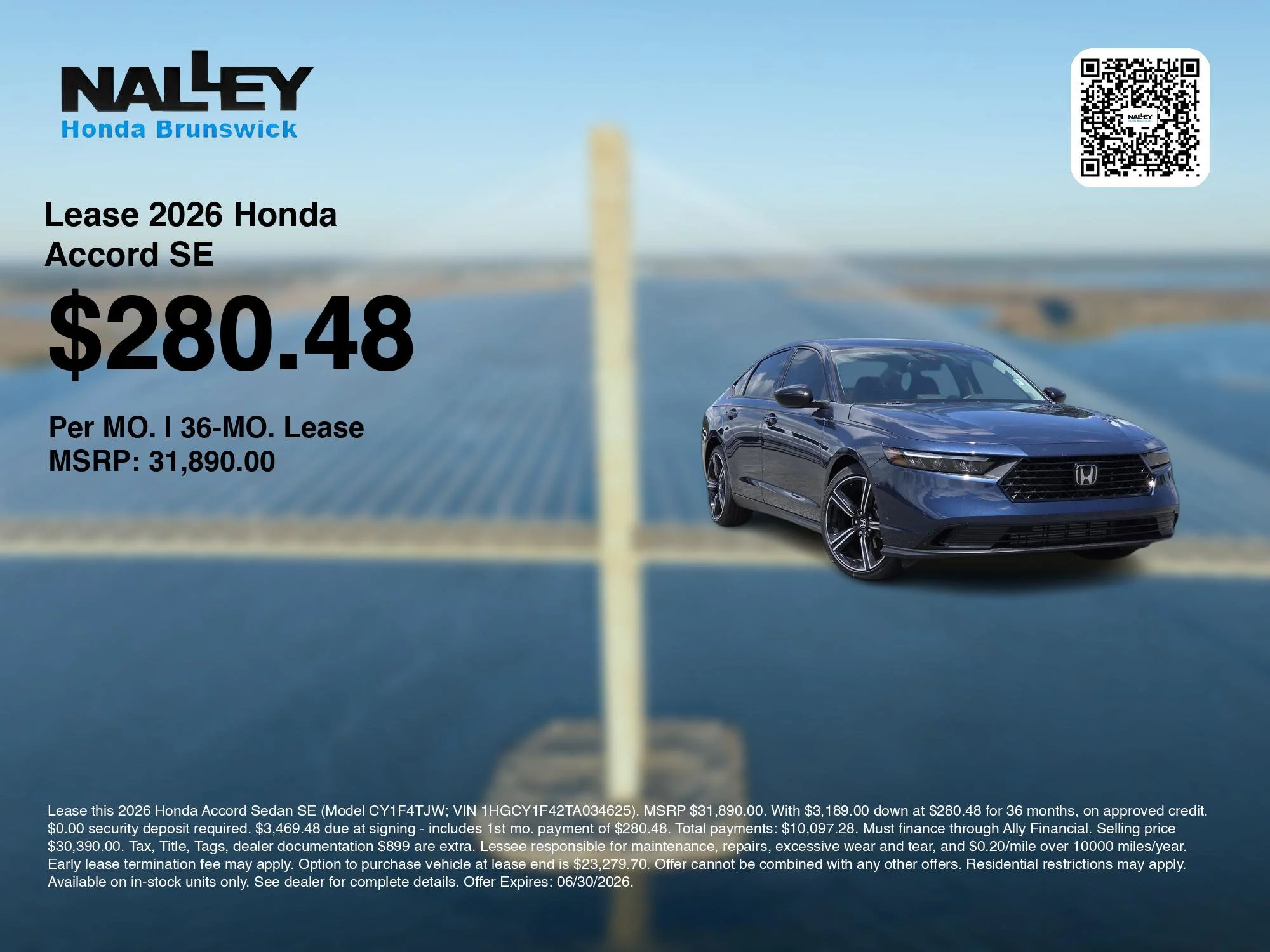 New 2026 Canyon River Blue Metallic Honda SE image 3