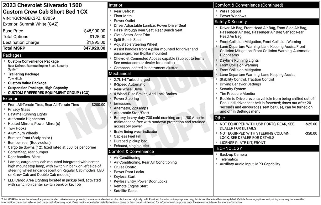 Used 2023 White Chevrolet Custom image 17