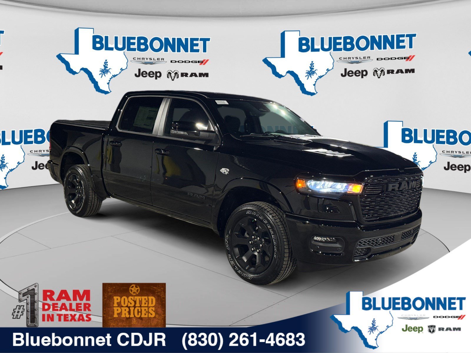 New 2026 Diamond Black Crystal Pearl-Coat Exterior Paint RAM Big Horn image 3