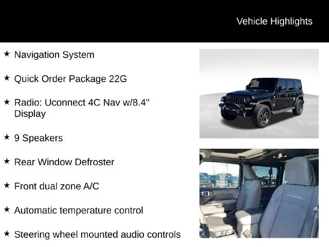 Used 2022 Black Jeep Sahara 4x4 image 8