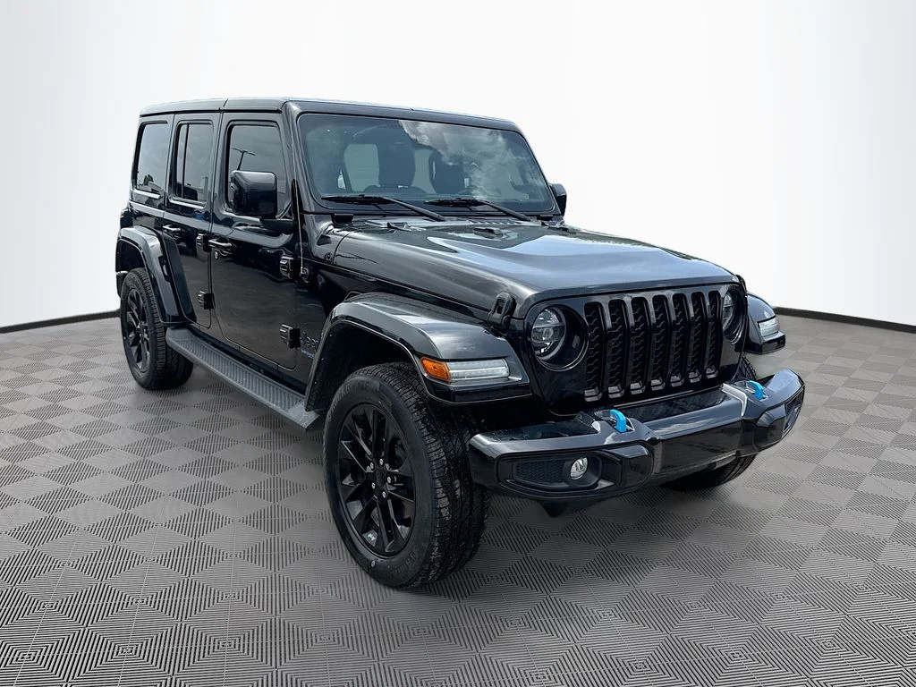 Used 2021 Black Jeep Unlimited Sahara 4xe image 4