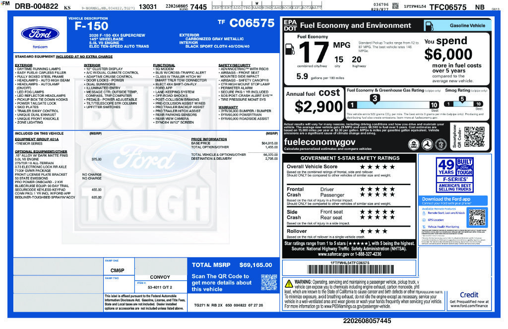 New 2026 Carbonized Gray Metallic Ford Tremor® image 26
