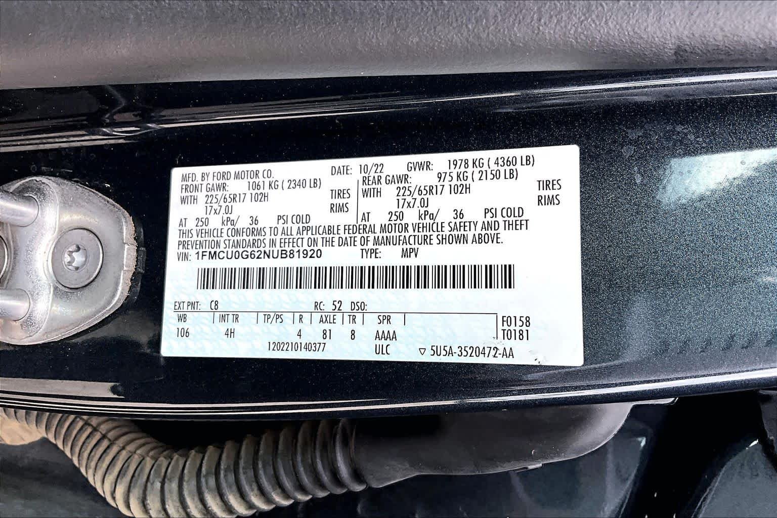 Used 2022 Stone Blue Metallic Ford SE image 37
