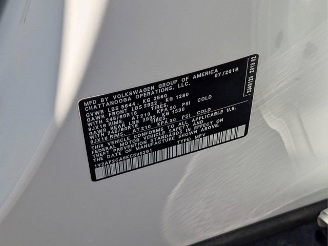 Used 2019 White Volkswagen 2.0T S image 9