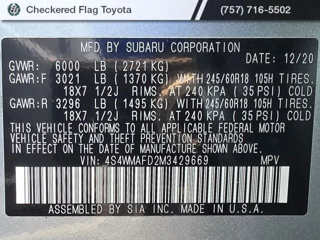 Used 2021 Ice Silver Metallic Subaru Premium image 52