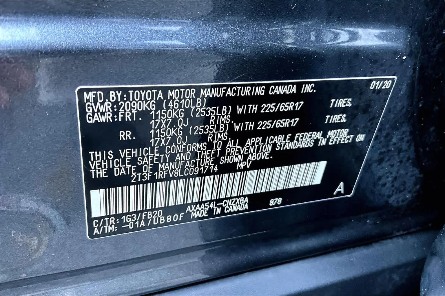 Certified Used 2020 Magnetic Gray Metallic Toyota LE image 33
