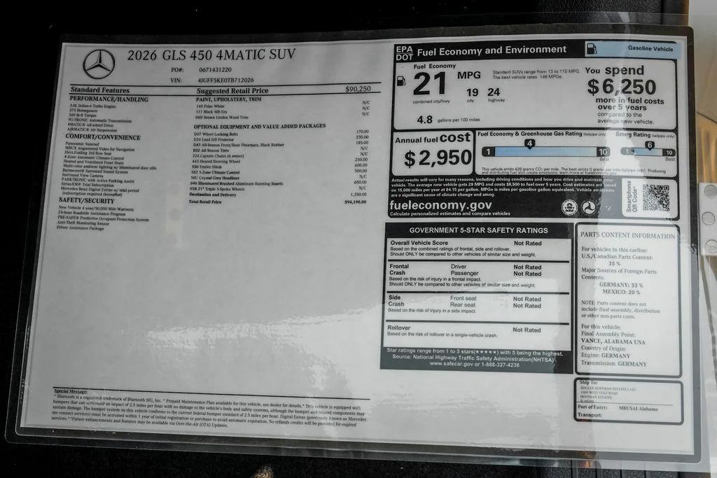 New 2026 Polar White Mercedes-Benz GLS 450 image 27