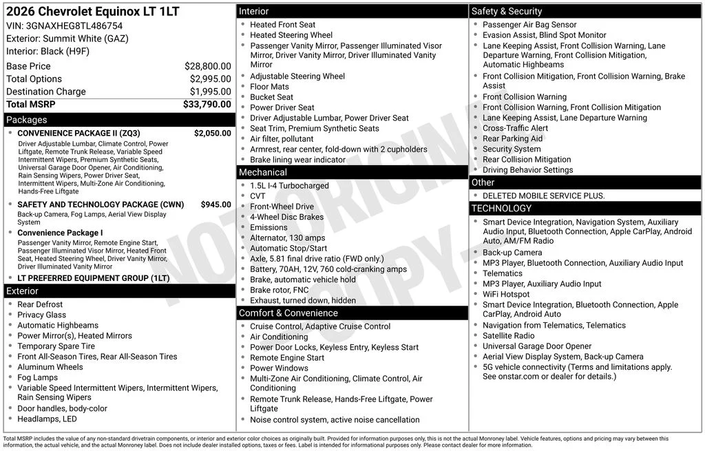 New 2026 White Chevrolet LT image 44