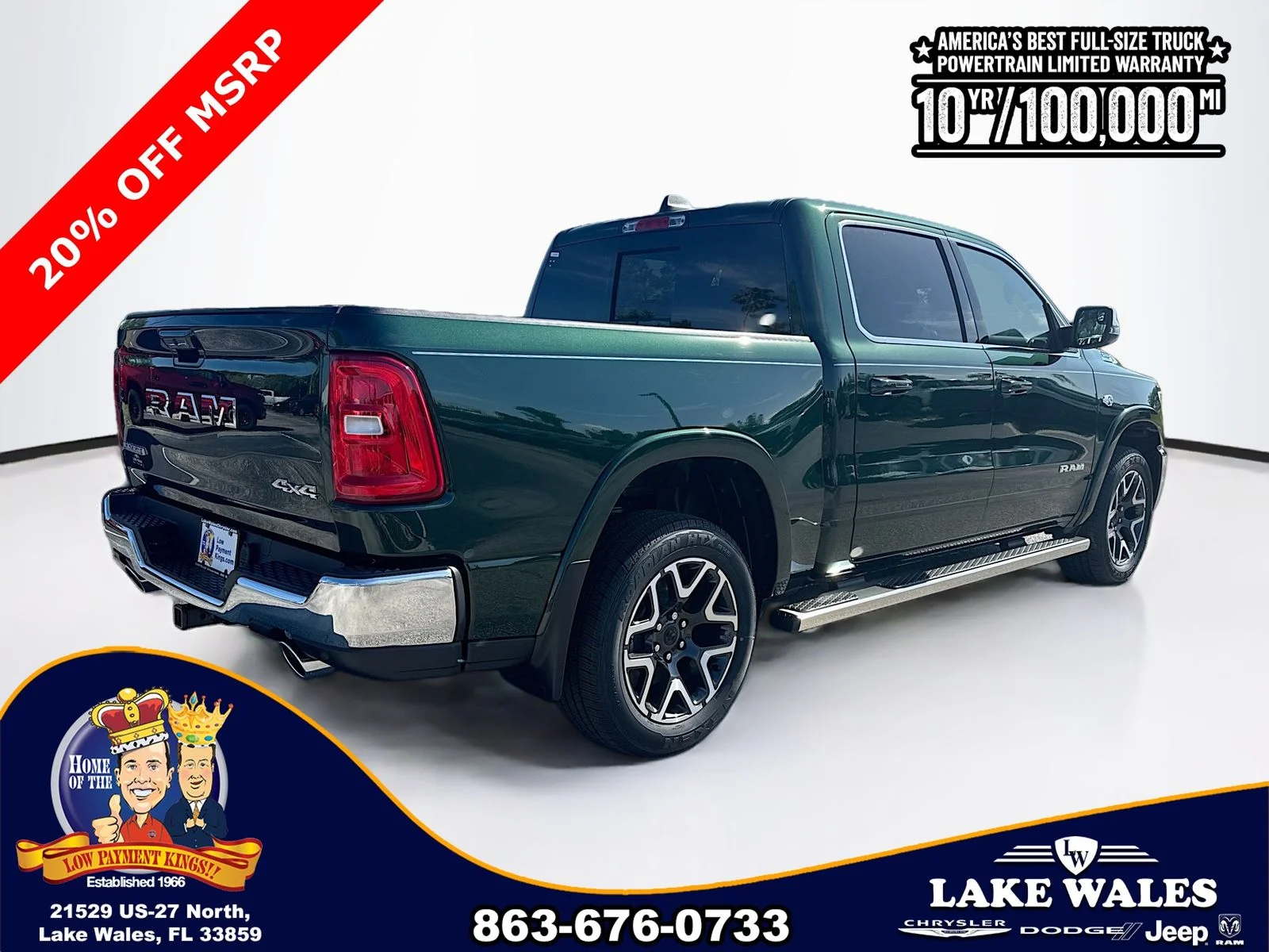 New 2026 Serrano-Green Metallic Exterior Paint RAM LARAMIE image 6