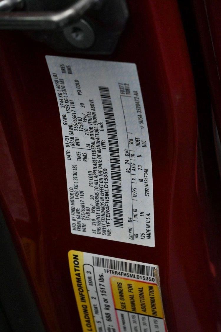 Used 2021 Rapid Red Metallic Tinted Clearcoat Ford XLT image 36