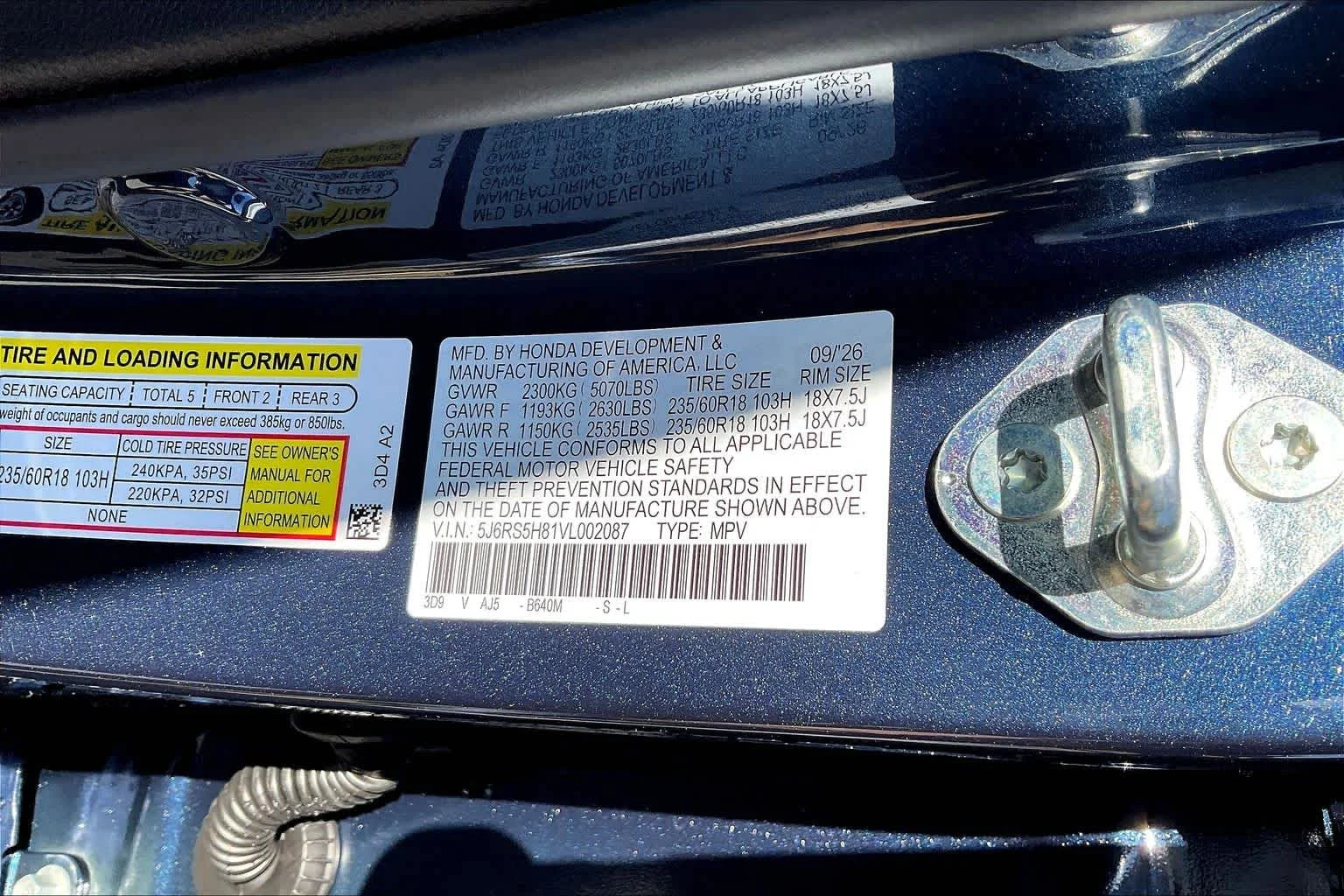 New 2027 Canyon River Blue Metallic Honda Sport-L image 19