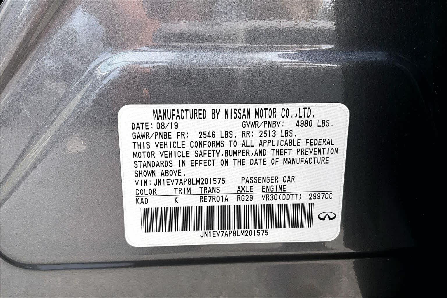 Used 2020 Graphite Shadow INFINITI 3.0t LUXE image 33