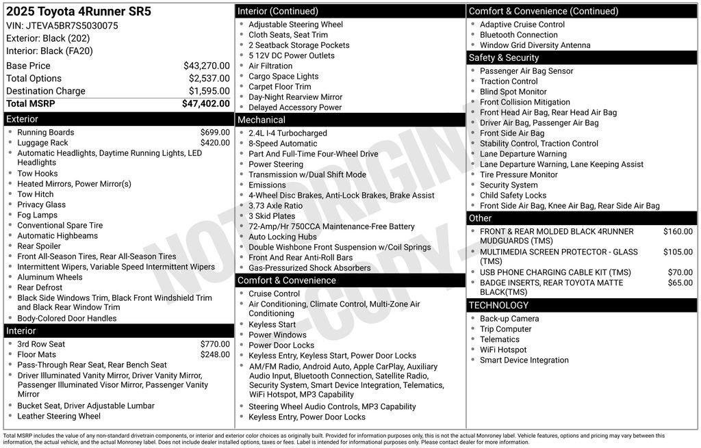 Certified Used 2025 Black Toyota SR5 image 2