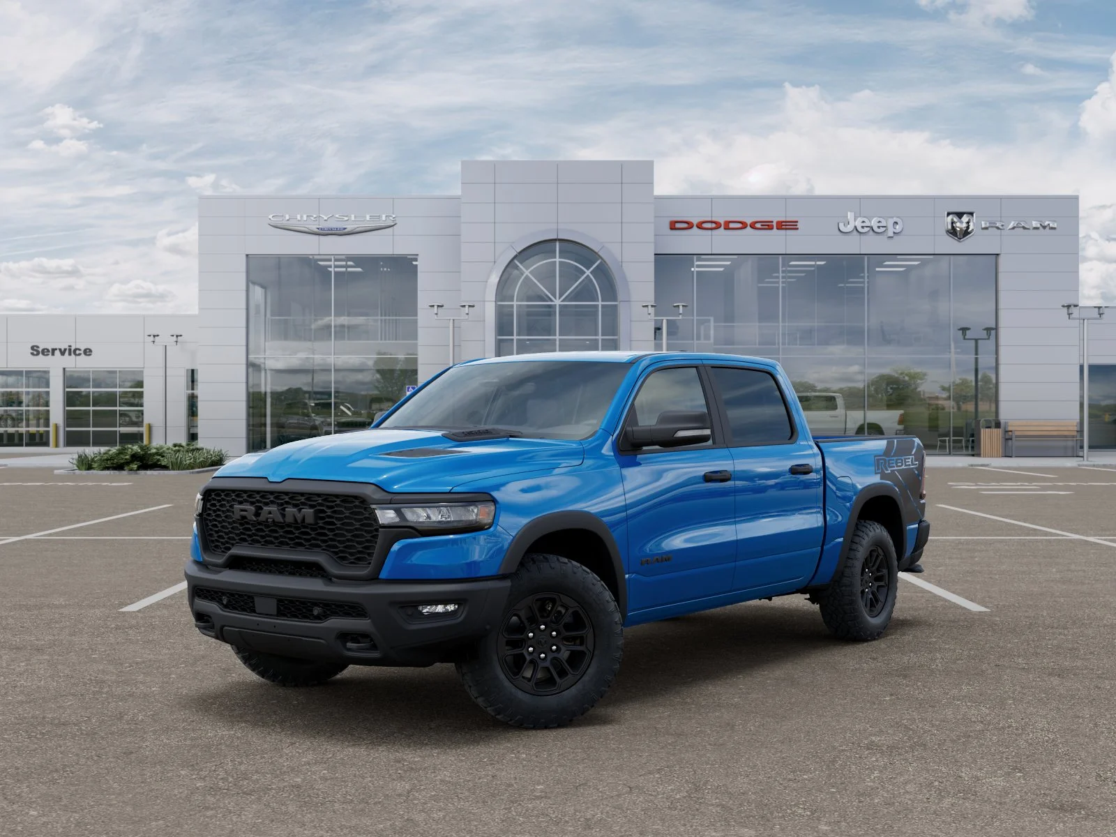 New 2026 Hydro Blue Pearl-Coat Exterior Paint RAM Rebel image 1