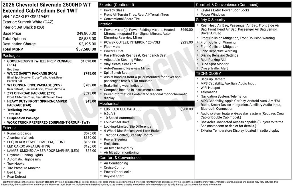 Used 2025 White Chevrolet Work Truck image 2