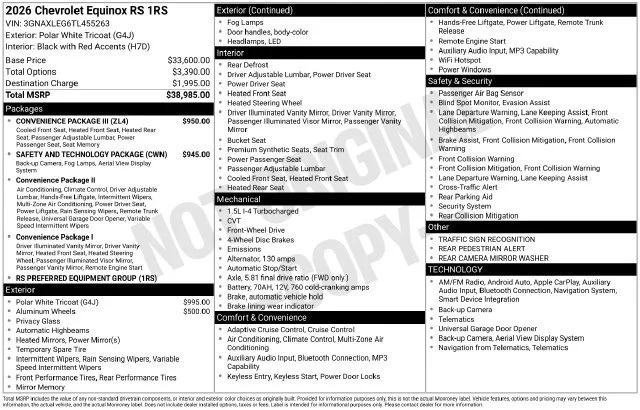 2026 Chevrolet Equinox RS - Photo 6